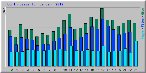 Hourly usage for January 2012